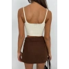 Biçomi V Yaka Crop Bluz