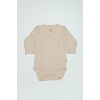 Organik Natural Basic Style Kruvaze Uzun Kol Body Bs17102 Bej