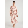 Catherines %100 Viskon Çiçek Desen 2li Sabahlık Gecelik Takımı