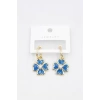 Çiçek Küpe - Mavi
