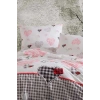 Çift Kişilik Lastikli Çarşaflı Pamuklu Nevresim Takımı Patchwork Love