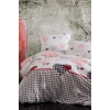 Çift Kişilik Lastikli Çarşaflı Pamuklu Nevresim Takımı Patchwork Love