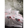 Çift Kişilik Lastikli Çarşaflı Pamuklu Nevresim Takımı Patchwork Love