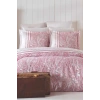 Çift Kişilik Nevresim Takımı Pamuklu Vintage Pembe Paisley