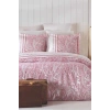 Çift Kişilik Nevresim Takımı Pamuklu Vintage Pembe Paisley