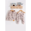Cool Bear Kapüşonlu % 100 Pamuk Erkek Bebek Takımı