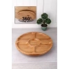 Döner Bambu Sunum Tabağı 5 Bölmeli 25 Cm Biçomi-BLS DS2525