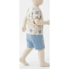Hassas Ciltler İçin Nefes Alan Ayıcık Baskılı Yazlık Bebek Takımı