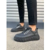 JY010 Cloud Bağcıklı Cilt Erkek Günlük Sneaker Ayakkabı CST - Siyah