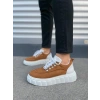 JY010 Cloud Bağcıklı Süet Erkek Günlük Sneaker Ayakkabı SBT - Taba/Beyaz