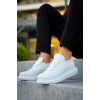 JY814 Axel Bağcıklı Cilt Erkek Günlük Sneaker Ayakkabı CBT Beyaz