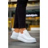 JY814 Axel Bağcıklı Cilt Erkek Günlük Sneaker Ayakkabı CBT Beyaz