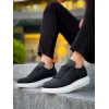 JY814 Axel Bağcıklı Cilt Erkek Günlük Sneaker Ayakkabı CBT Siyah