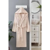 Kapüşonlu Unisex Banyo Bornozu %100 Soft Pamuklu Krem