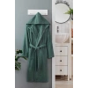 Kapüşonlu Unisex Banyo Bornozu %100 Soft Pamuklu Yeşil