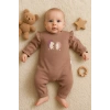 Kirpi Nakışlı % 100 Pamuk Kız Bebek Tulum