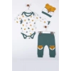 Little Fox Desenli 3lü % 100 Pamuklu Erkek Takım