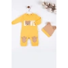 Love Bear Nakışlı % 100 Pamuk Erkek Bebek Tulumu