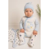 Marin Kravuze Desenli Erkek Bebek 4lü Tulum Seti