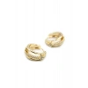 Taşlı Halka Küpe - Altın