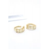 Taşlı Halka Küpe - Altın