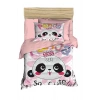 Yenidoğan Kız Bebek Nevresim Takımı %100 Pamuklu Panda So Cute