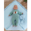 Yenidoğan Tericotton Kumaş Multi Mevsimlik Bebek Battaniyesi Kundak Mavi
