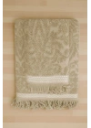 2 Parça Jakarlı Banyo Havlu Takımı %100 Pamuklu 90x150 Cm Arden Bej