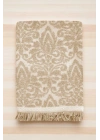 2 Parça Jakarlı Banyo Havlu Takımı %100 Pamuklu 90x150 Cm Arden Bej