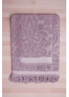 2 Parça Jakarlı Banyo Havlu Takımı %100 Pamuklu 90x150 Cm Arden Mor