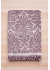 2 Parça Jakarlı Banyo Havlu Takımı %100 Pamuklu 90x150 Cm Arden Mor