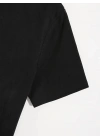 20/1 Penye Compack Shut up Baskılı Oversize Bisiklet Yaka Kısa Kol T-shirt - Siyah -