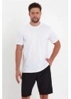 24/1 Düz A Kalite Oversize T-shirt - Beyaz