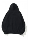 3 İplik Pamuklu   Kapşonlu Sweetshirt - Siyah -