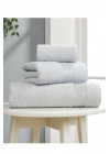 3 lü Banyo Havlusu Seti Pamuklu Ritim Açık Gri