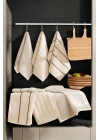 6 lı Luna Naturel Mutfak Havlu Seti %100 Pamuklu 30X50 Cm Bej