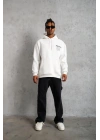 98 Baskılı Kapşonlu Sweat - Beyaz -