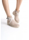 ALMILA Fermuarlı Lastikli Ortopedik Taban Topuklu Süet Kadın Bot  STT - Ten