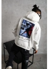 Astronot Baskılı Kapüşonlu Sweat - Beyaz -