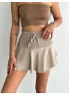 Ayrobin Şortlu Etek - Bej -