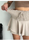 Ayrobin Şortlu Etek - Bej -