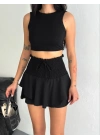 Ayrobin Şortlu Etek - Siyah -