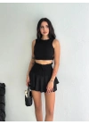 Ayrobin Şortlu Etek - Siyah -
