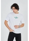 Baskılı 24/1 Penye T-Shirt - Beyaz