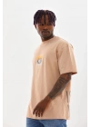 Baskılı Oversize T-Shirt - Bej -