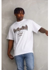 Baskılı Oversize T-Shirt - Beyaz -
