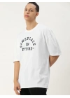 Baskılı Oversize T-shirt - Beyaz -