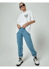 Baskılı Oversize T-Shirt - Beyaz -