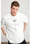 Baskılı Oversize T-Shirt - Beyaz -