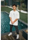 Baskılı Oversize T-Shirt - Beyaz -